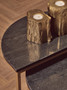 Varana Nest Of Two Half Moon Black Marble Top Tables