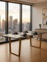 Varana Black Marble Top Rectangular Dining Table