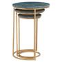 Mandoli Nest of 3 Green Marble Tables