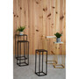 Mandoli Nest of 3 Black Marble Side Tables