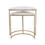 Mandoli Nest of 2 White Marble Side Tables