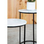 Mandoli Nest of 2 White Marble Side Tables