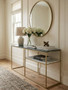 Nirav Assorted Marble And Gold Frame Console Table