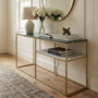 Nirav Assorted Marble And Gold Frame Console Table