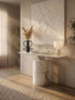 Sesto White Marble Console Table