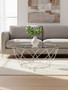 Allure Hexagon Tempered Glass Chrome Coffee Table