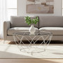 Allure Hexagon Tempered Glass Chrome Coffee Table