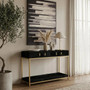 Kensington Townhouse Hair on Leather Two Drawer Console Table