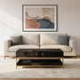 Kensington Townhouse Hair On Leather Black And Gold Coffee Table