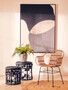Java Natural Rattan With Black Metal Armchair