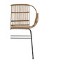 Java Natural Rattan With Black Metal Armchair Chair