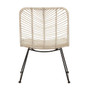 Java Natural Rattan Black Metal Chair