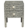 Fusion 2 Drawer Side Table with Bone Inlay
