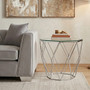 Allure Tempered Glass And Chrome Hexagon End Table