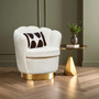 Biarritz Off White Boucle Scalloped Swivel Chair