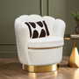 Biarritz Off White Boucle Scalloped Swivel Chair