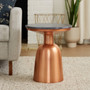 Amira Black Marble Top Copper Base Side Table.