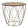 Allure End Table with Brushed Bronze Base