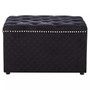 Zamora Square Black Velvet Ottoman