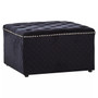 Zamora Square Black Velvet Ottoman