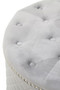 Zamora Round Grey Velvet Ottoman