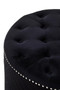 Zamora Round Black Velvet Ottoman Zamora Round Black Velvet Ottoman