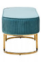 Zamora Green Velvet Ottoman Bench With Gold Finish Legs