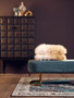 Zamora Green Velvet Ottoman Bench With Gold Finish Legs