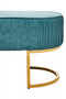 Zamora Green Velvet Ottoman Bench With Gold Finish Legs