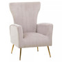 Zamora Mink Velvet Accent Chair With Gold Finish Legs