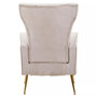 Zamora Mink Velvet Accent Chair With Gold Finish Legs