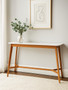 Myan Acacia Wood and White Marble Console Table