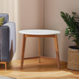Myan White Marble Round Side Table.