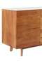 Myan 3 Drawer Acacia Wood White Marble Sideboard