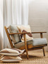 Hector Natural Linen and Oak Wood Armchair