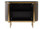 Dervio Grey Two Door Sideboard with Black Marble Top