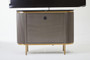 Dervio Grey Two Door Sideboard with Black Marble Top
