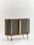 Dervio Grey Two Door Sideboard with Black Marble Top