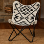 Cefena Black and White Butterfly Chair