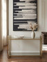 Vogue 2 Tier Glass Console Table with Matt Gold Frame