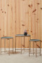 Corra Grey Enamel Top Set Of Three Side Tables