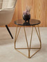 Corra Side Table With Black Marble Top