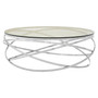 Allure Round Silver Swirl Base Coffee Table