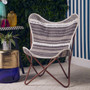 Cefena Grey And White Butterfly Chair
