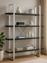 Kerala Black Wood Four Tier Shelf Unit