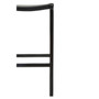Kendari Black Leather And Teak Stool
