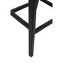 Kendari Black Leather And Teak Stool