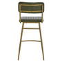 Buffalo Green Leather Angular Bar Chair
