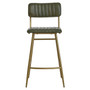 Buffalo Green Leather Angular Bar Chair