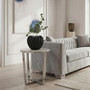 Allure Round White Faux Marble End Table